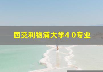 西交利物浦大学4 0专业